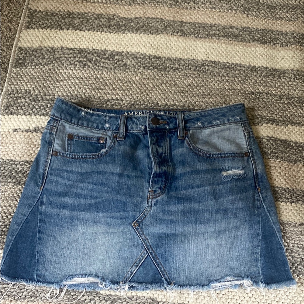American Eagle Outfitters Blue Mini Skirt Casual